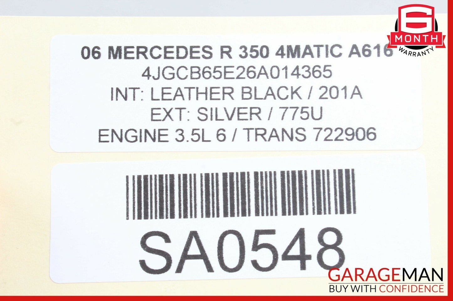 06-12 Mercedes W251 R550 Rear Left Tailgate Lift Gate Lift Support Strut OEM