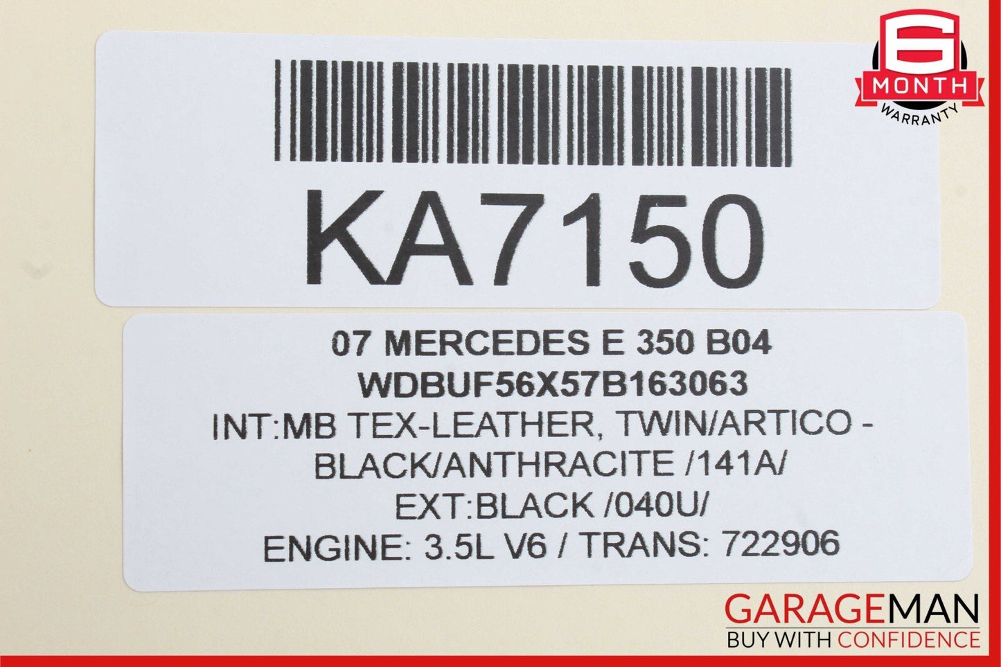 07-09 Mercedes W211 E350 E63 AMG Front Left Seatbelt Seat Belt Retractor Black