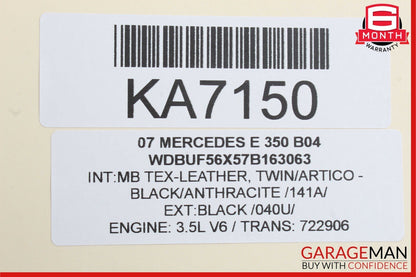 07-09 Mercedes W211 E350 E63 AMG Front Left Seatbelt Seat Belt Retractor Black