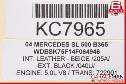 03-06 Mercedes R230 SL500 Front Right Door Handle Keyless Go OEM