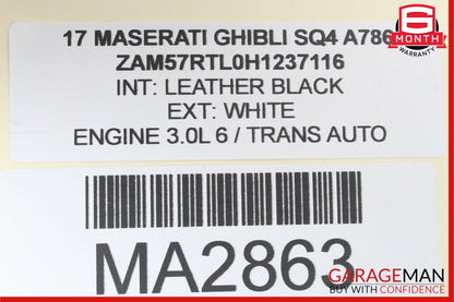 14-17 Maserati Ghibli Rear Right Side Door Lock Latch Actuator Mechanism OEM