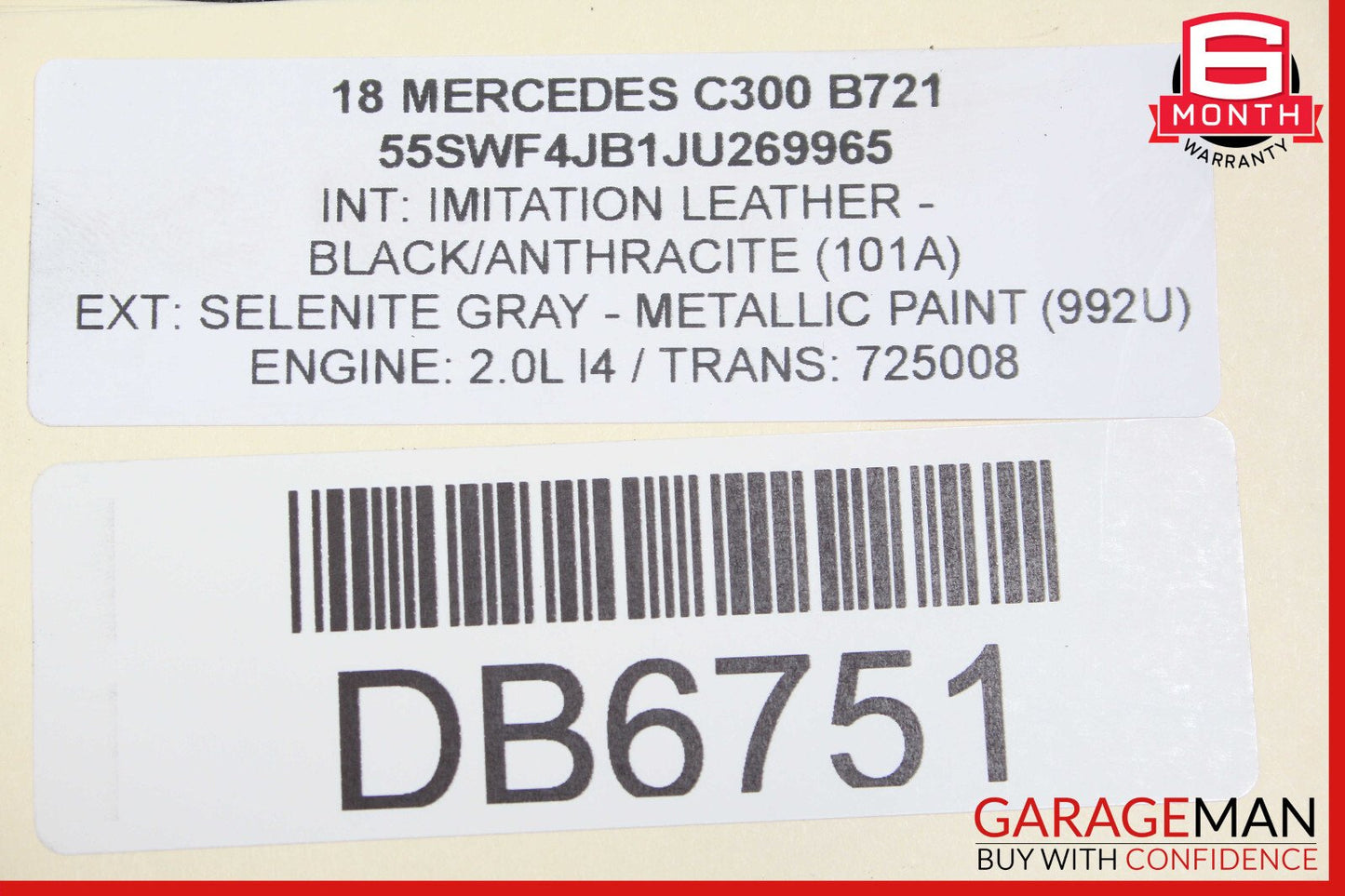 15-20 Mercedes W205 C300 E300 9G Automatic Transmission Assembly 725.008 OEM 62k