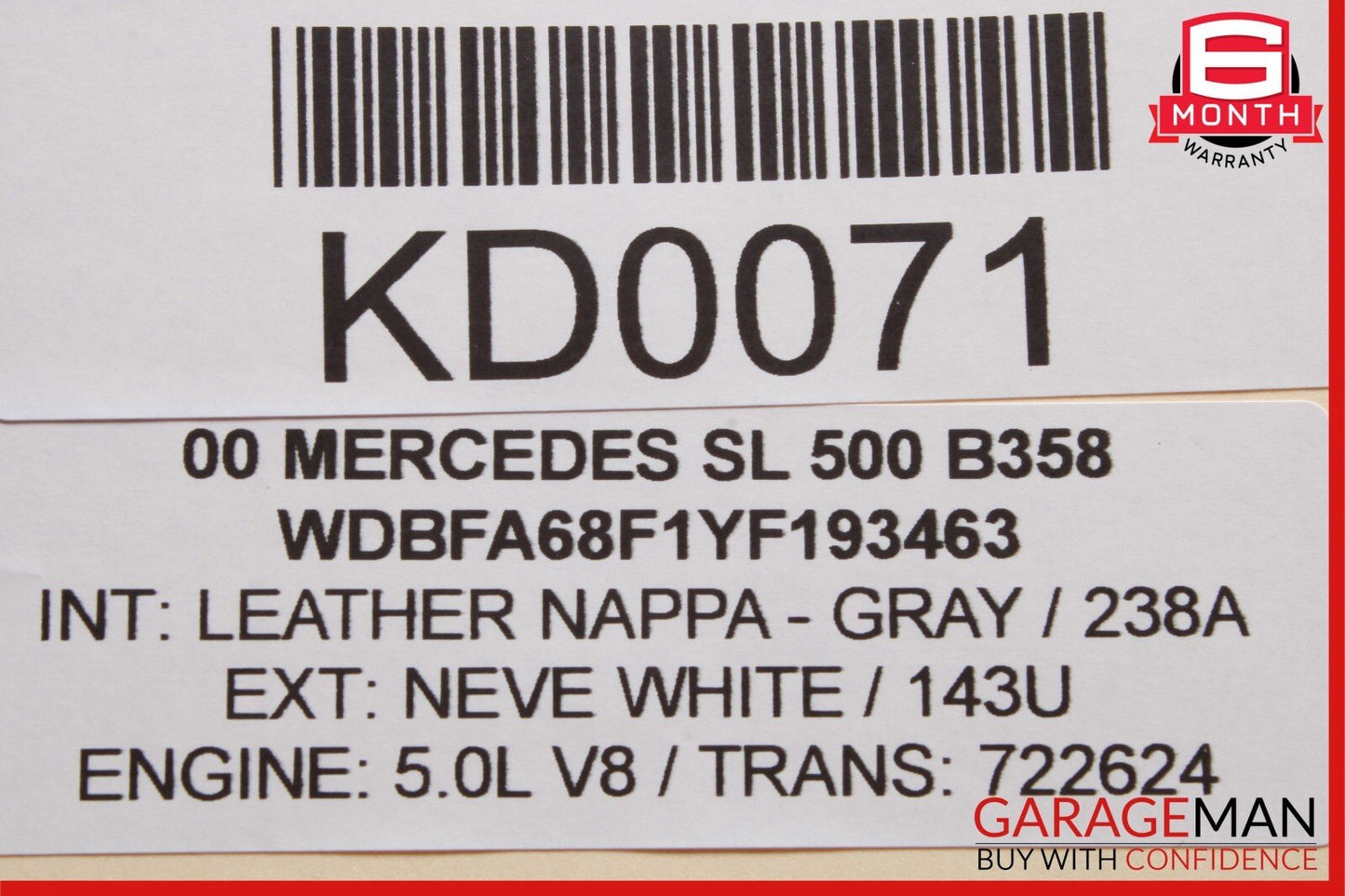 98-06 Mercedes R129 SL500 E430 SL500 Lower Engine Motor Oil Pan 1120140603 OEM