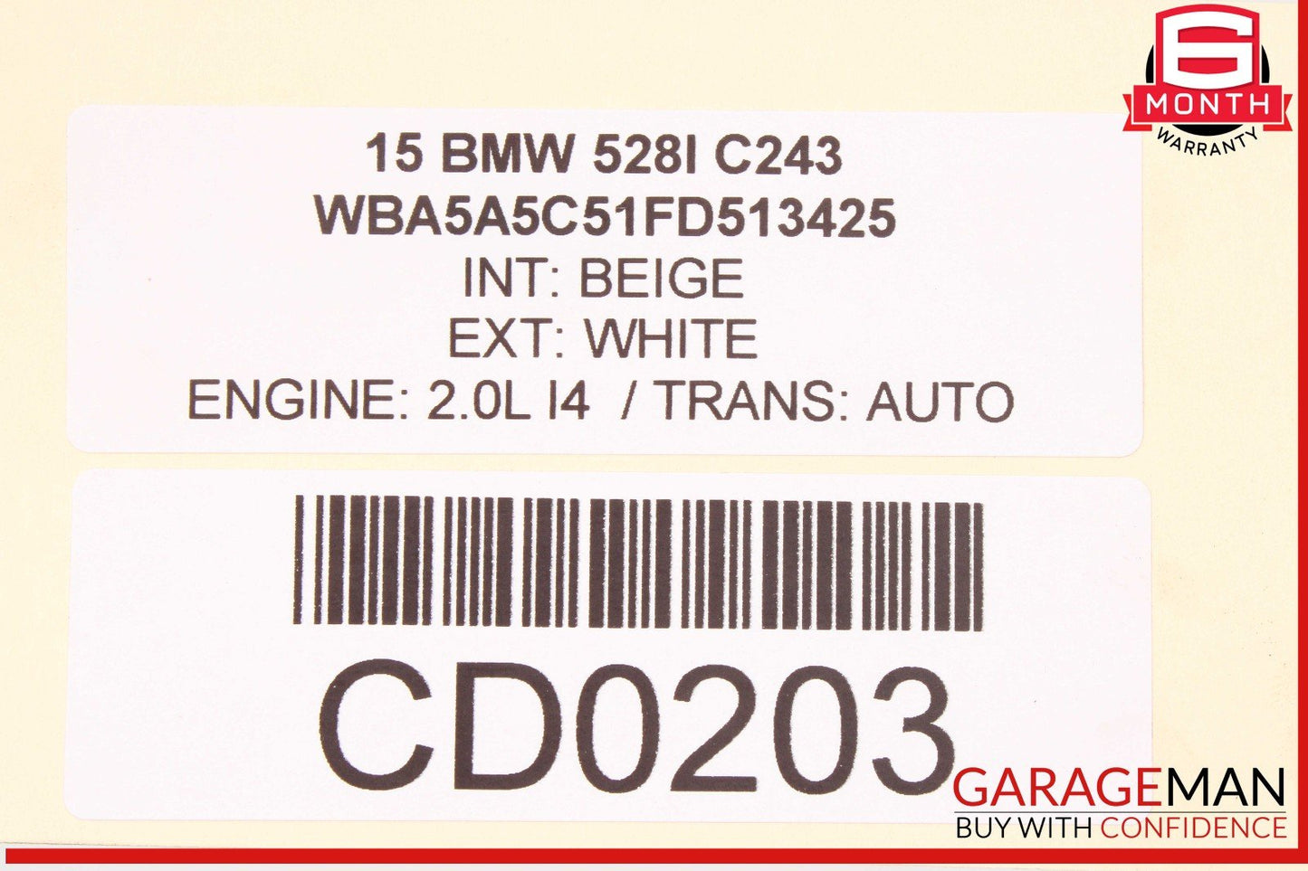 11-16 BMW F10 528i Engine Radiator Support Air Duct OEM