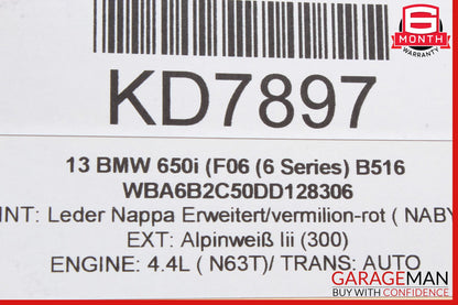 13-19 BMW 650i F06 Rear Trunk Lid Release Switch Emblem Logo Bottom OEM