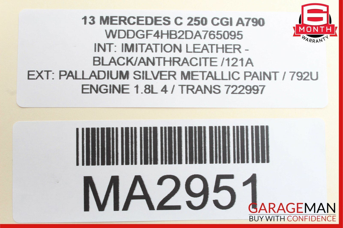 08-15 Mercedes W204 C250 C300 Trunk Lid Release Handle 2047500293 OEM