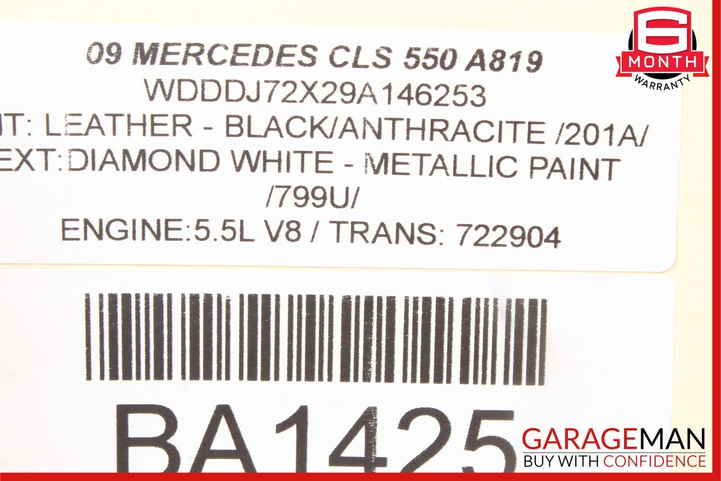 06-11 Mercedes W219 CLS550 CLS500 Rear Right Door Lock Latch Actuator Keyless Go
