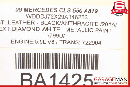 06-11 Mercedes W219 CLS550 CLS500 Rear Right Door Lock Latch Actuator Keyless Go