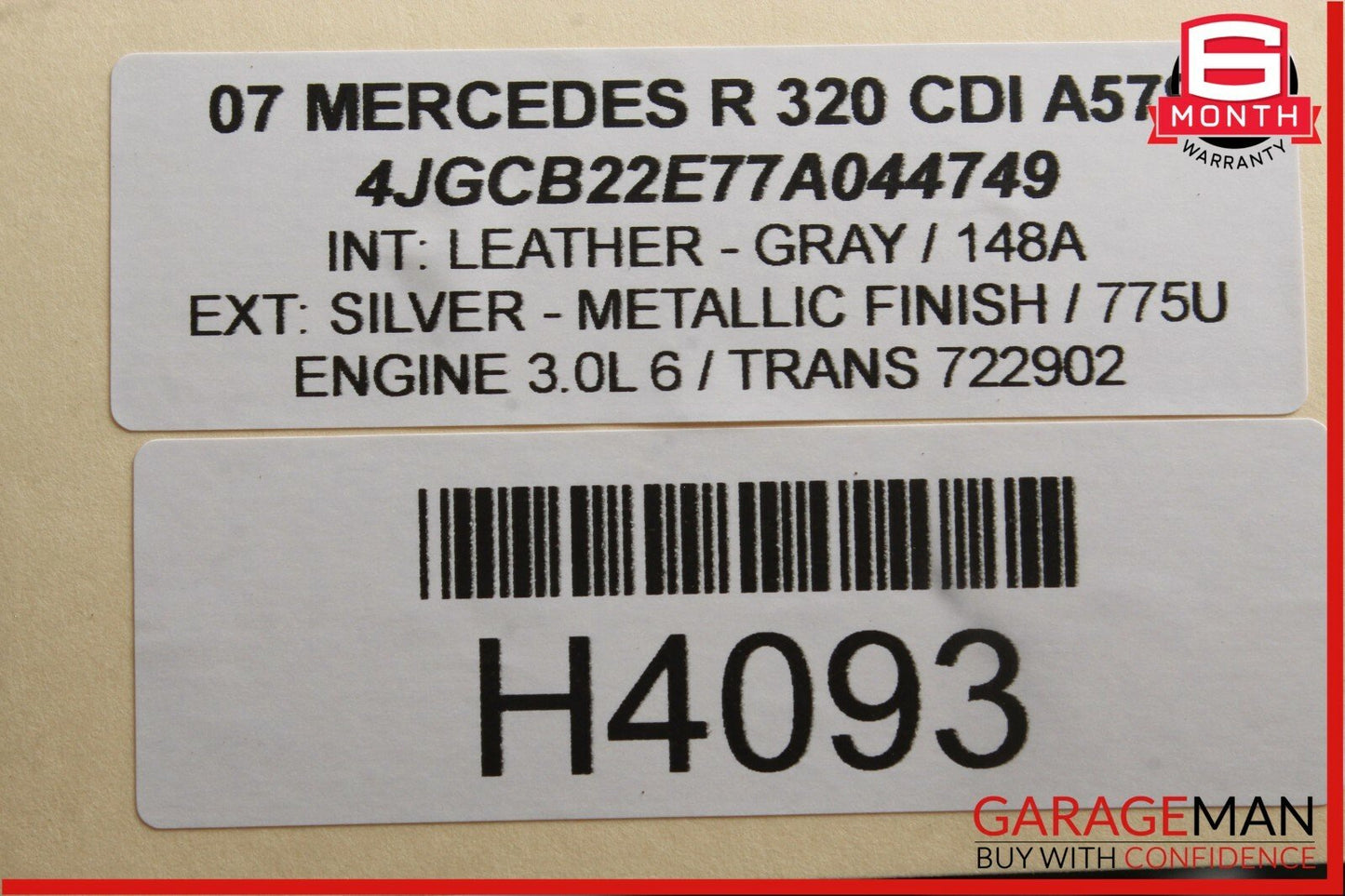 06-13 Mercedes GL450 ML350 R320 Front Right Door Window Regulator Motor Unit