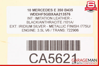 05-13 Mercedes W212 E350 Front Left Side Engine Timing Chain Cover Plate OEM