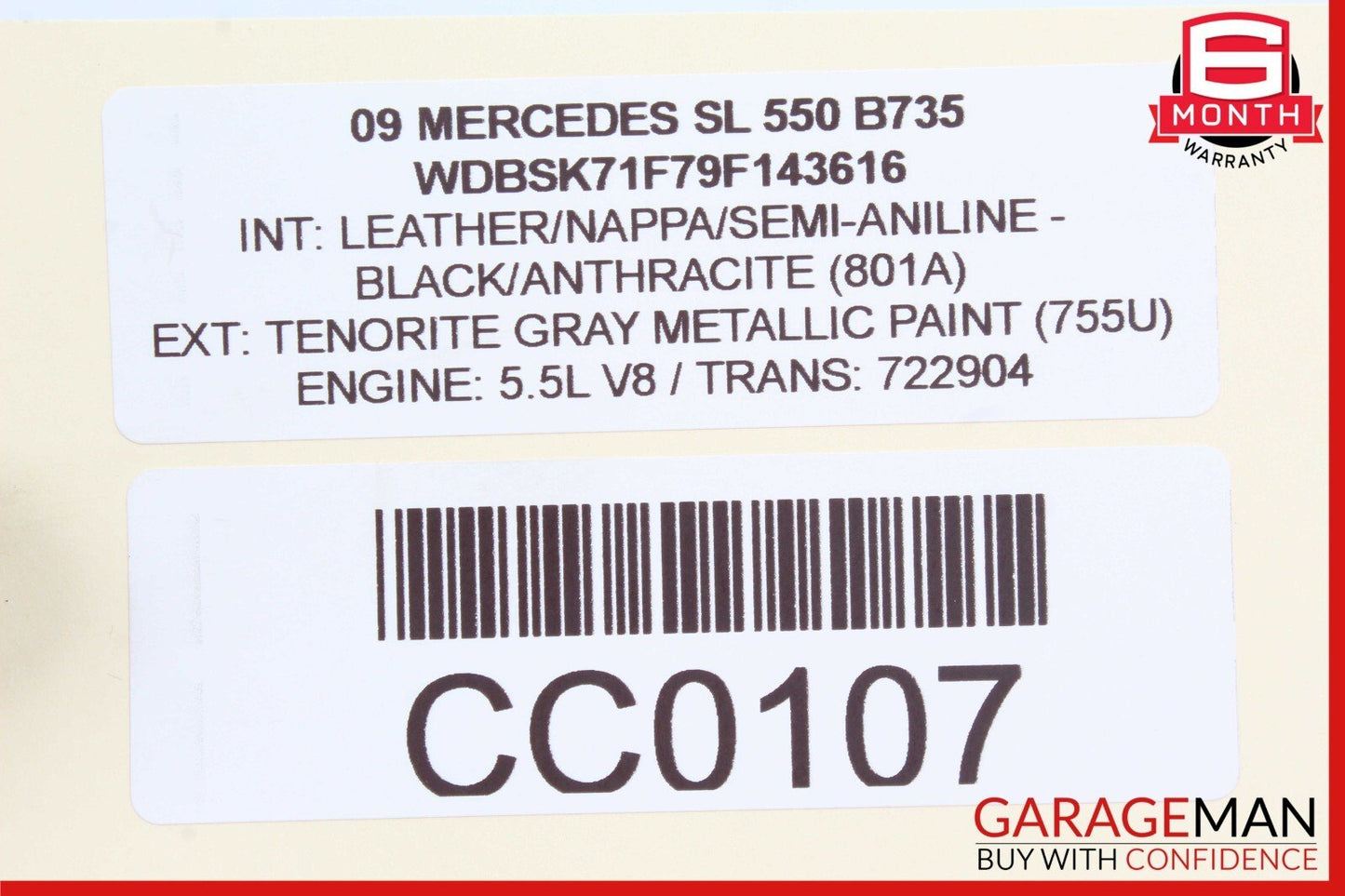 07-12 Mercedes R230 SL550 SL55 AMG Steering Column Combination Switch Assembly