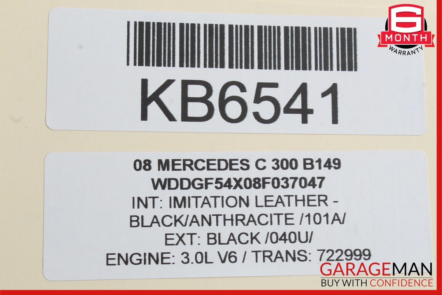 08-14 Mercedes W204 C300 C250 Front Right Upper Seat Cushion Anthracite OEM
