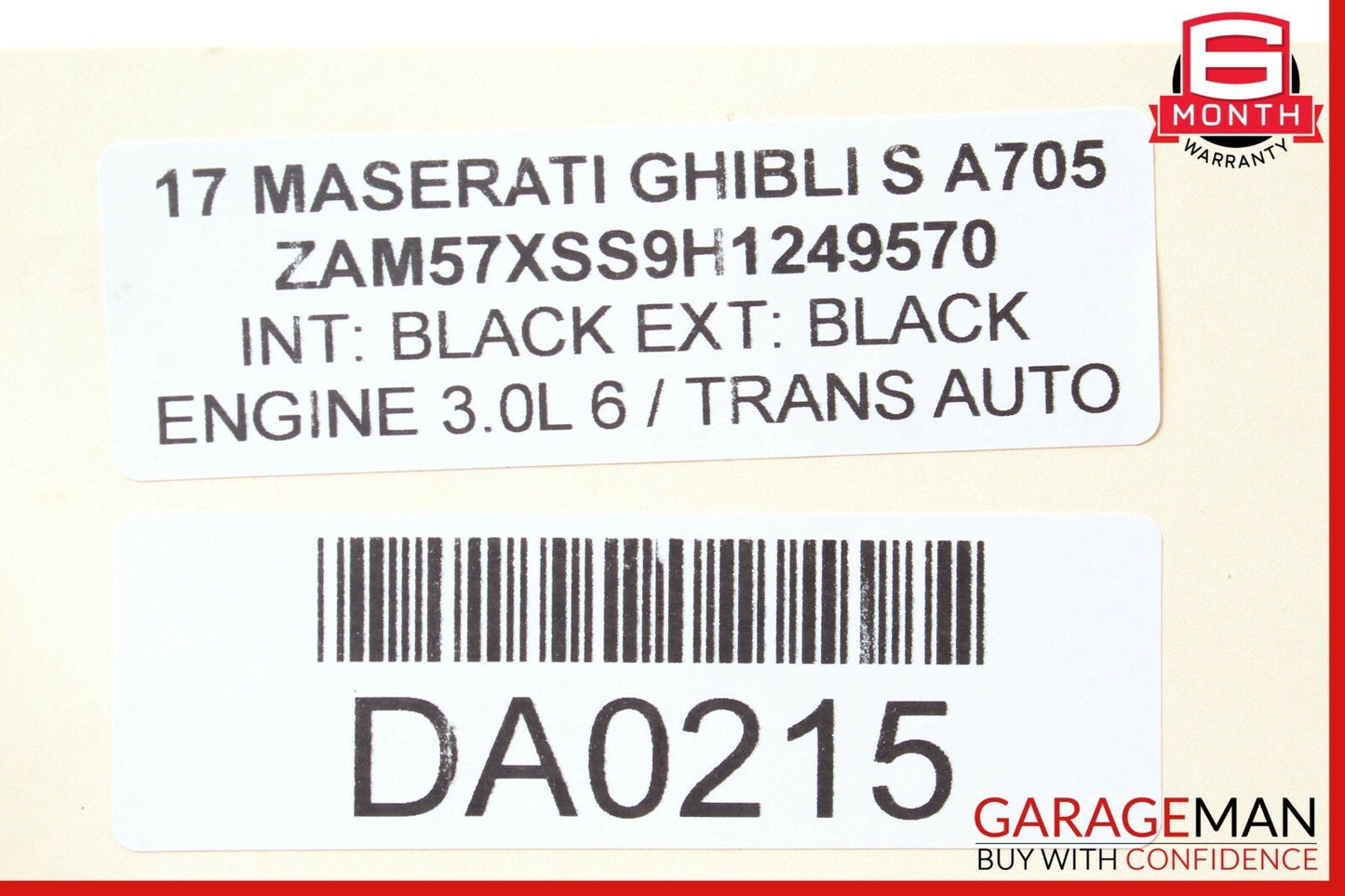 14-17 Maserati Ghibli S Turbo Air Inlet Intake Duct Tube Hose Assembly w/ Sensor