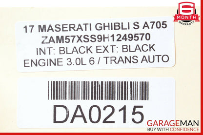 14-17 Maserati Ghibli S Turbo Air Inlet Intake Duct Tube Hose Assembly w/ Sensor
