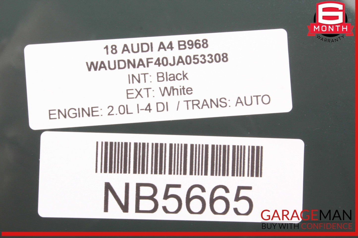 17-24 Audi A4 Quattro Rear Right Passenger Side Door Window Glass 8W5845206 OEM