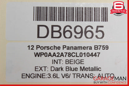 10-13 Porsche Panamera 970 Trunk Lid Liftgate Tailgate Hatch Shell Dark Black