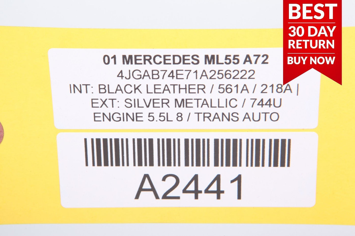 00-03 Mercedes W163 ML55 AMG Upper Radiator Support Bracket Panel Silver A72 OEM