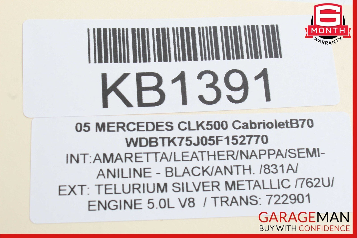 03-09 Mercedes W209 CLK500 Front Right Exterior Door Handle Tellurium Silver
