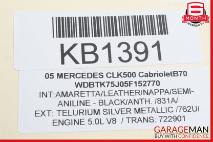 03-09 Mercedes W209 CLK500 Front Right Exterior Door Handle Tellurium Silver