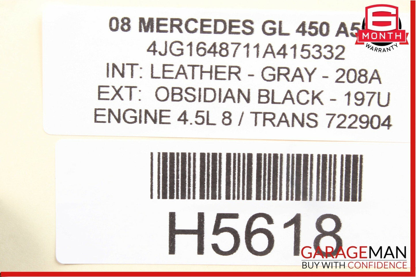 06-09 Mercedes X164 GL450 3rd Row Rear Right Side Seatbelt Retractor OEM
