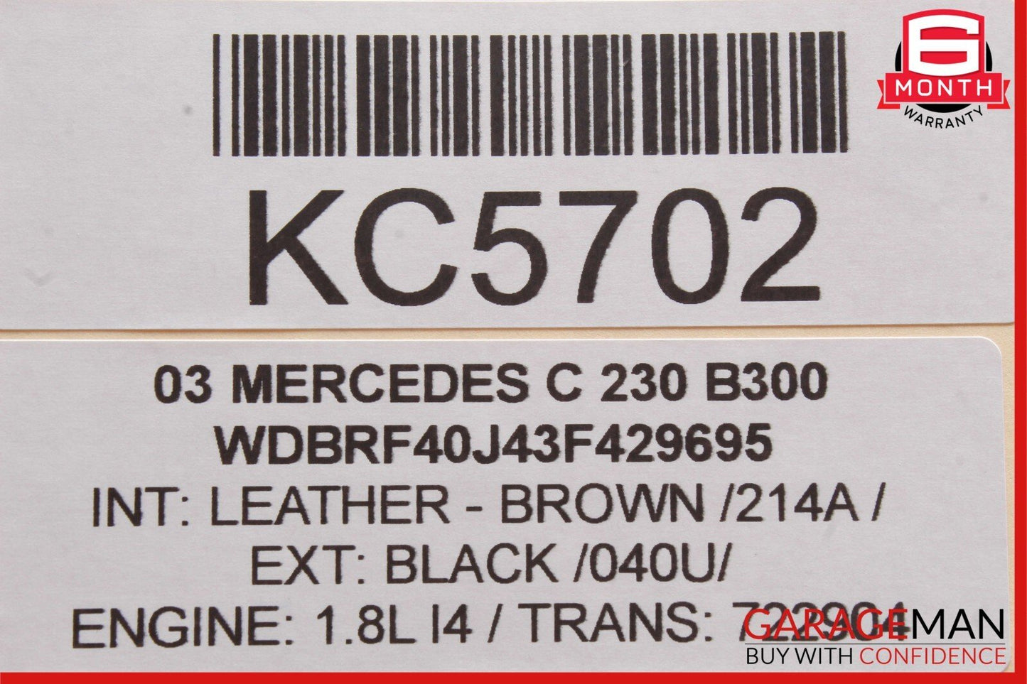 01-07 Mercedes W203 C230 Rear Right Side Door Control Module Unit OEM