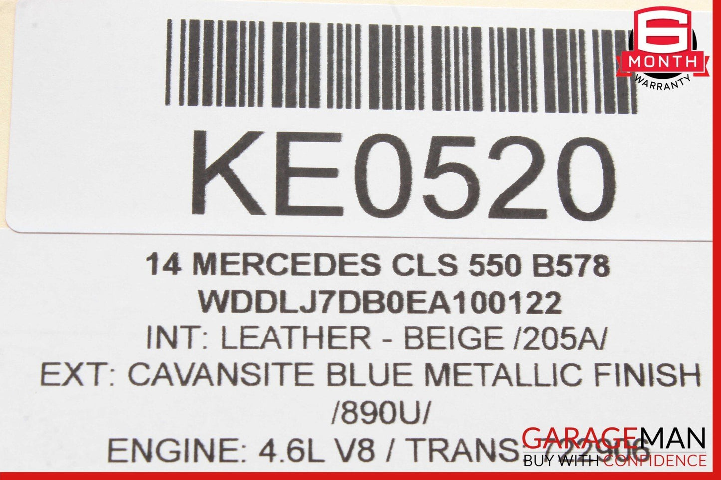 12-14 Mercedes W218 CLS500 C300 Right Side Exterior Door Handle Keyless Go Blue