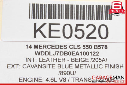 12-14 Mercedes W218 CLS500 C300 Right Side Exterior Door Handle Keyless Go Blue
