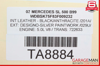 03-06 Mercedes R230 SL500 Steering Column Combination Switch Assembly OEM