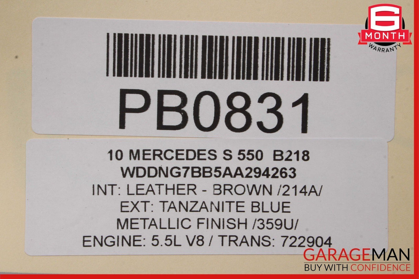 07-13 Mercedes W221 S550 S400 Center Middle Pano Panoramic Roof Glass Panel
