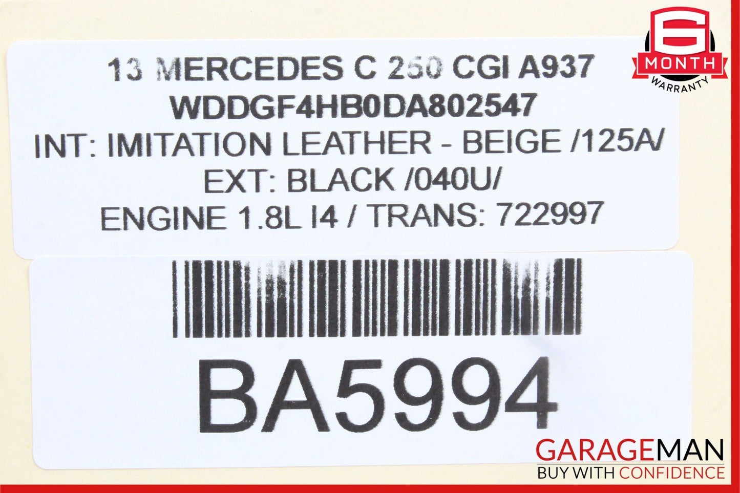 08-16 Mercedes E400 E350 GLK350 C250 Rear Left Door Window Regulator Motor Unit