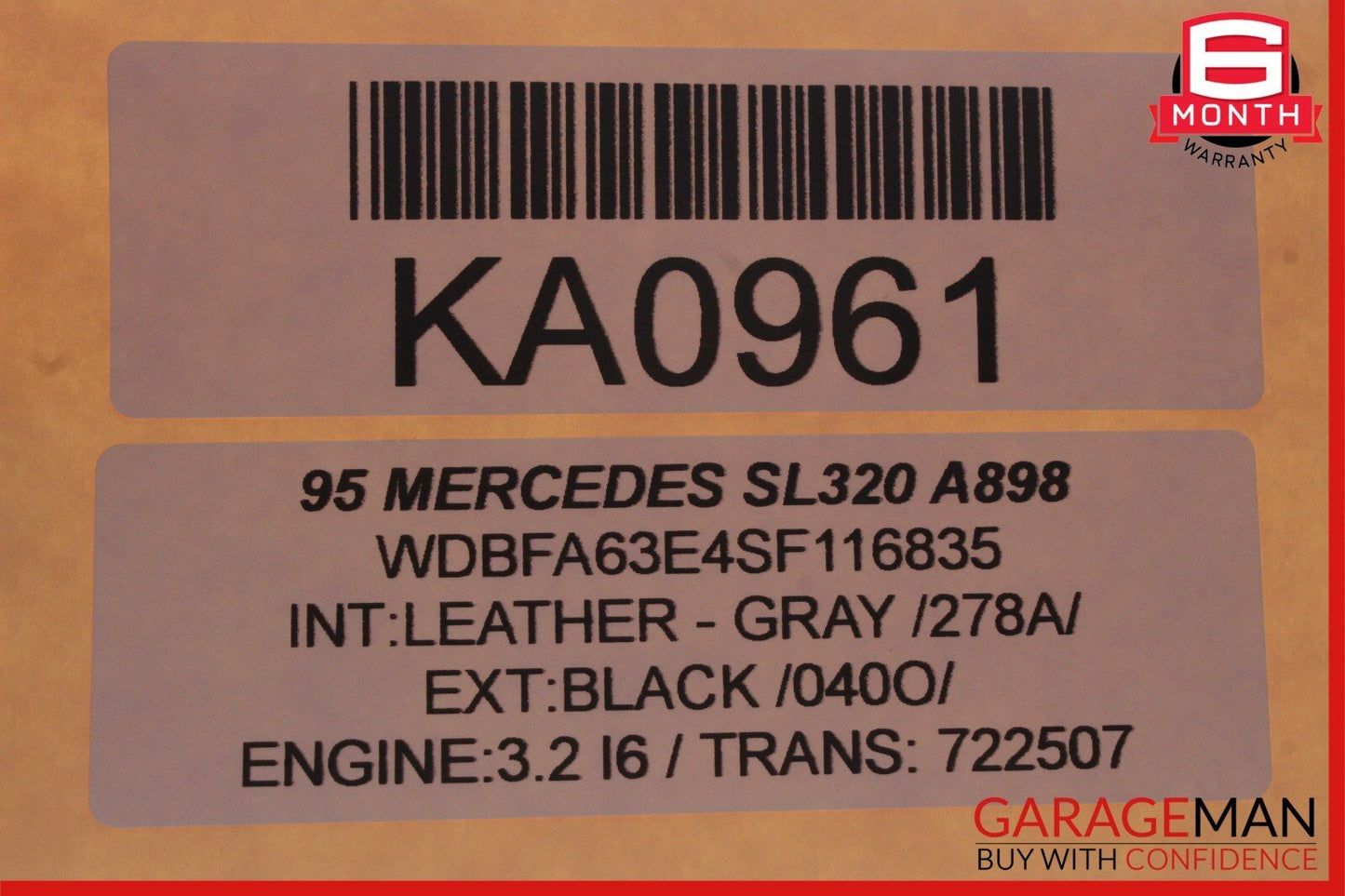 94-02 Mercedes W140 S500 SL500 500SEC Anti Theft Key Alarm Control Module OEM