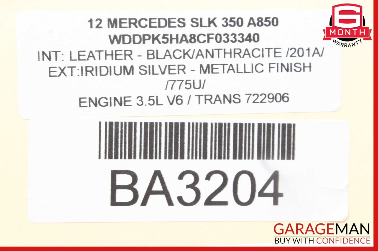 2012 Mercedes R172 SLK350 SLK250 Roof Convertible Top Module Control OEM