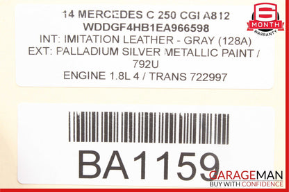 08-14 Mercedes E350 C250 C300 Rear Left Side Door Lock Latch Actuator