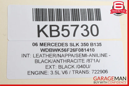 05-11 Mercedes R171 SLK350 SLK280 Interior Rear View Mirror Black Auto Dim Black