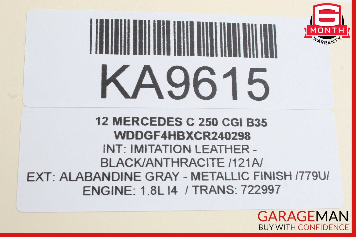 12-14 Mercedes W204 C250 Rear Right Passenger Exterior Door Handle OEM