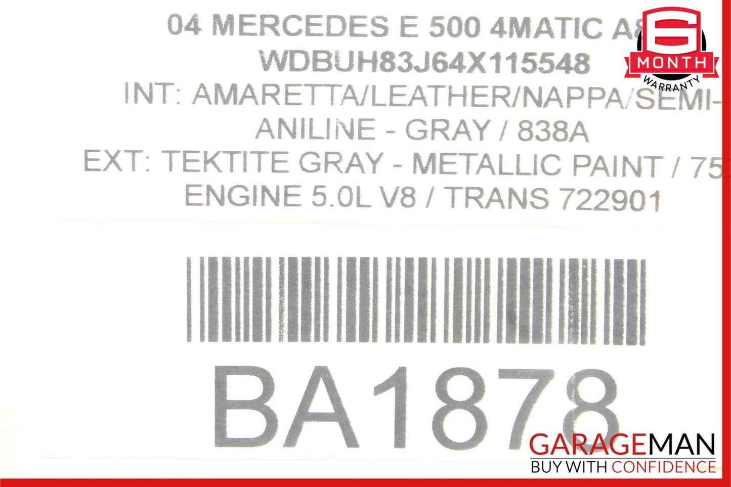 03-11 Mercedes E500 SL500 CLS500 Rear Right Side Upper Lateral Control Arm
