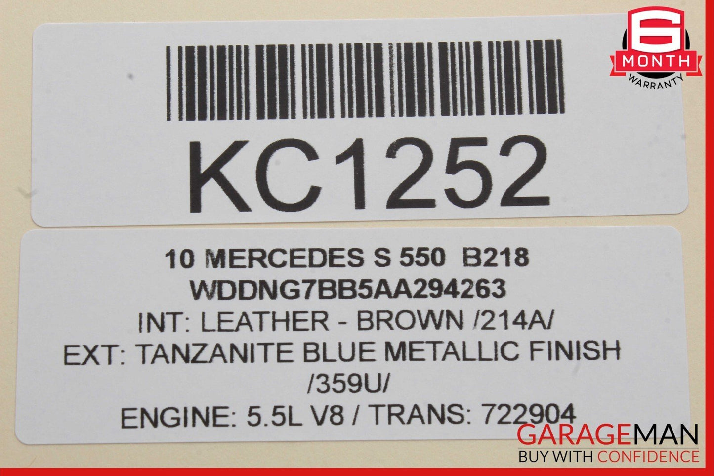 10-13 Mercedes W221 S550 Front Left Side Mirror Door Rear View Tanzanite Blue