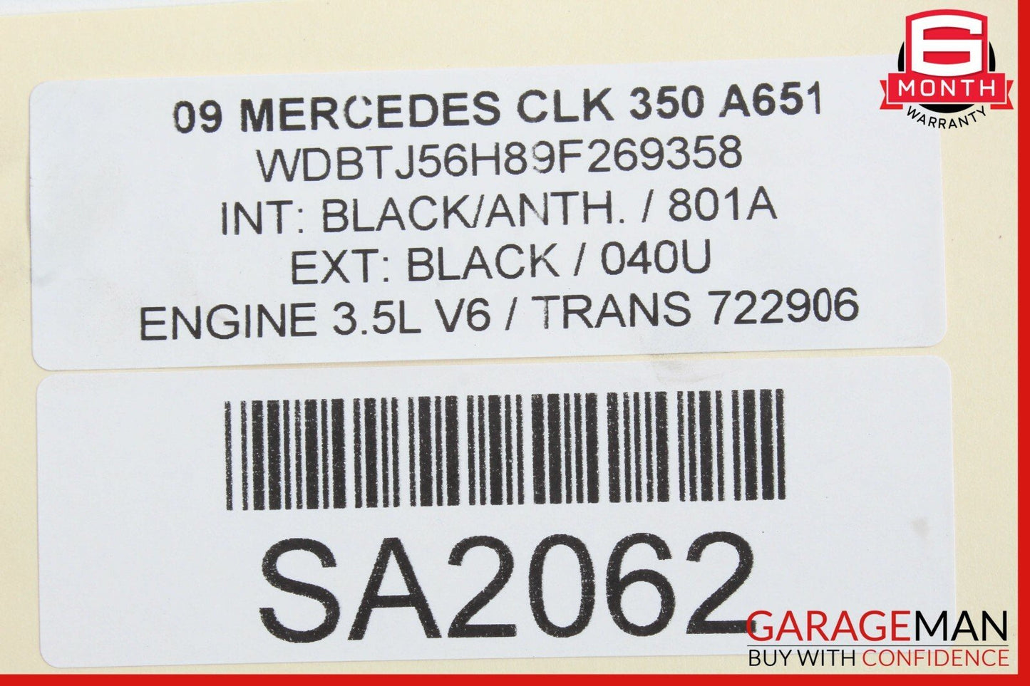 03-09 Mercedes W209 CLK350 Rear Left & Right Shock Absorber Coil Spring Set OEM