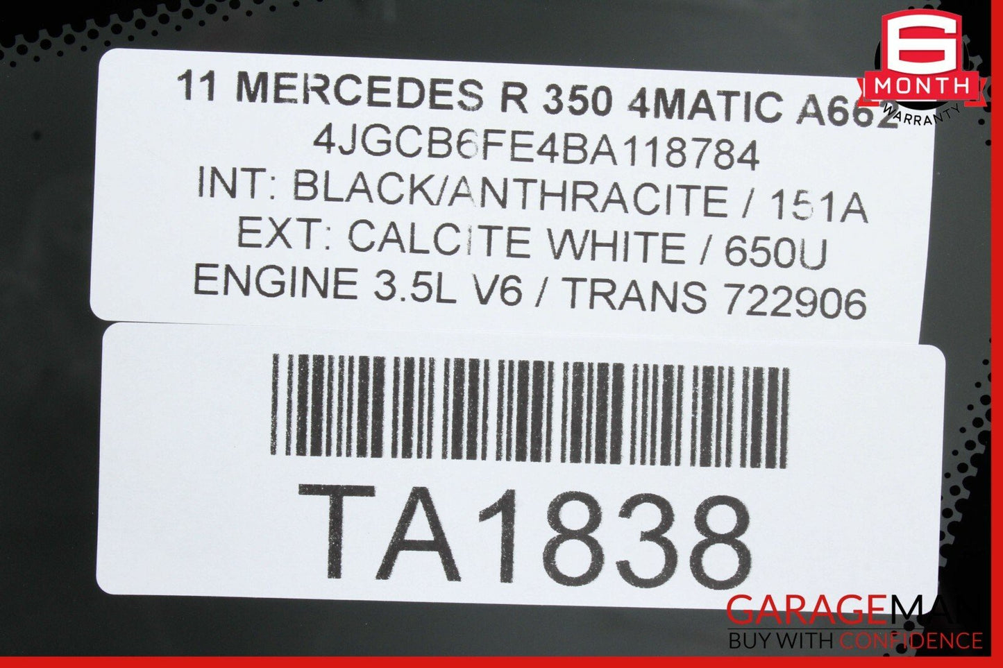 06-13 Mercedes W251 R350 R500 Rear Right Side Quarter Door Window Auto Glass