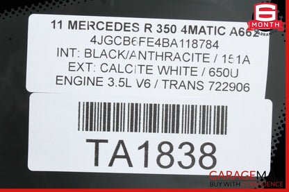 06-13 Mercedes W251 R350 R500 Rear Right Side Quarter Door Window Auto Glass