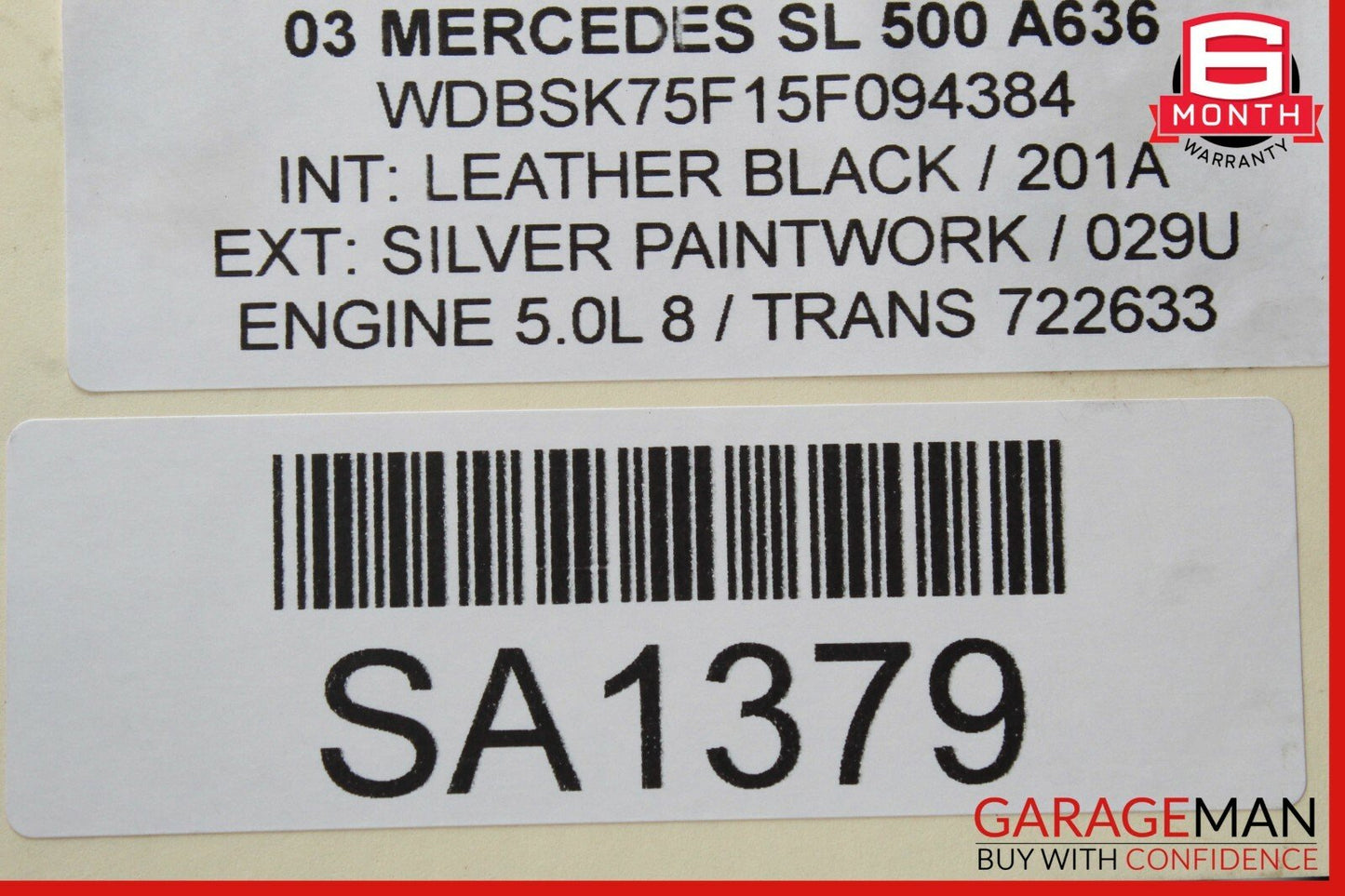 03-06 Mercedes R230 SL500 SL600 Power Steering Rack & Pinion 2304600800 OEM
