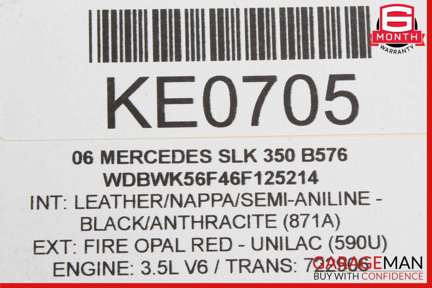 05-11 Mercedes R171 SLK350 SLK280 Rear Left or Right Axle CV Half Shaft OEM
