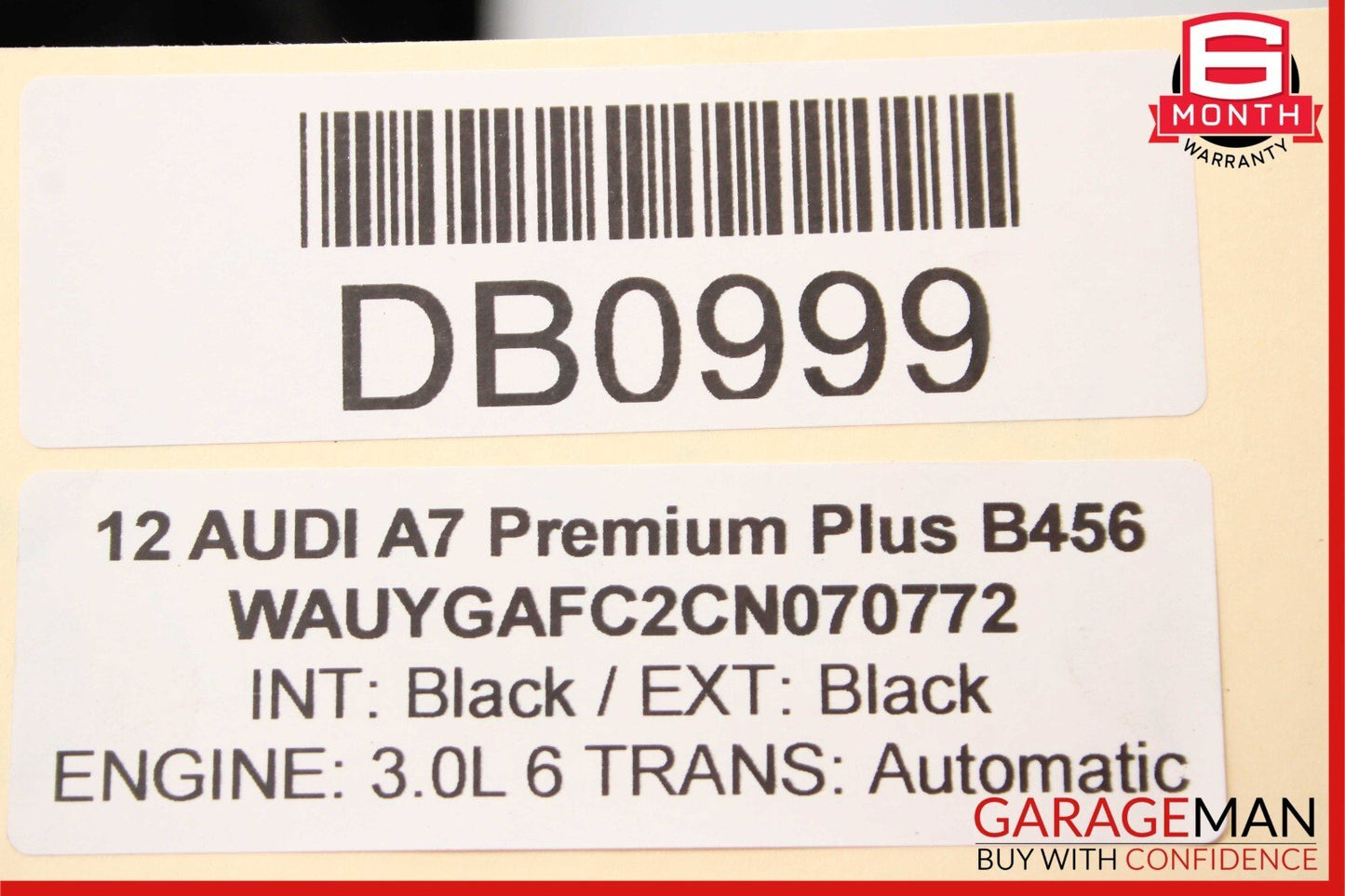 12-17 Audi A7 Front Right Passenger Side Exterior Door Shell Frame Panel Black