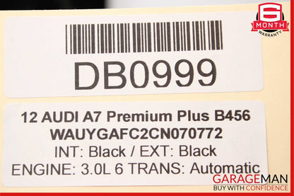 12-17 Audi A7 Front Right Passenger Side Exterior Door Shell Frame Panel Black