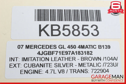 07-09 Mercedes X164 GL450 4MATIC Base Front Left Side Bumper Cover Grille Mesh