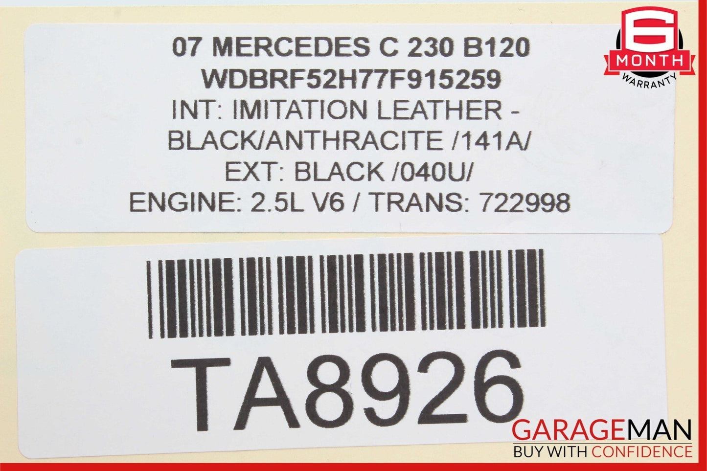 06-10 Mercedes W203 C230 Front Left Side Engine Timing Chain Cover Plate OEM