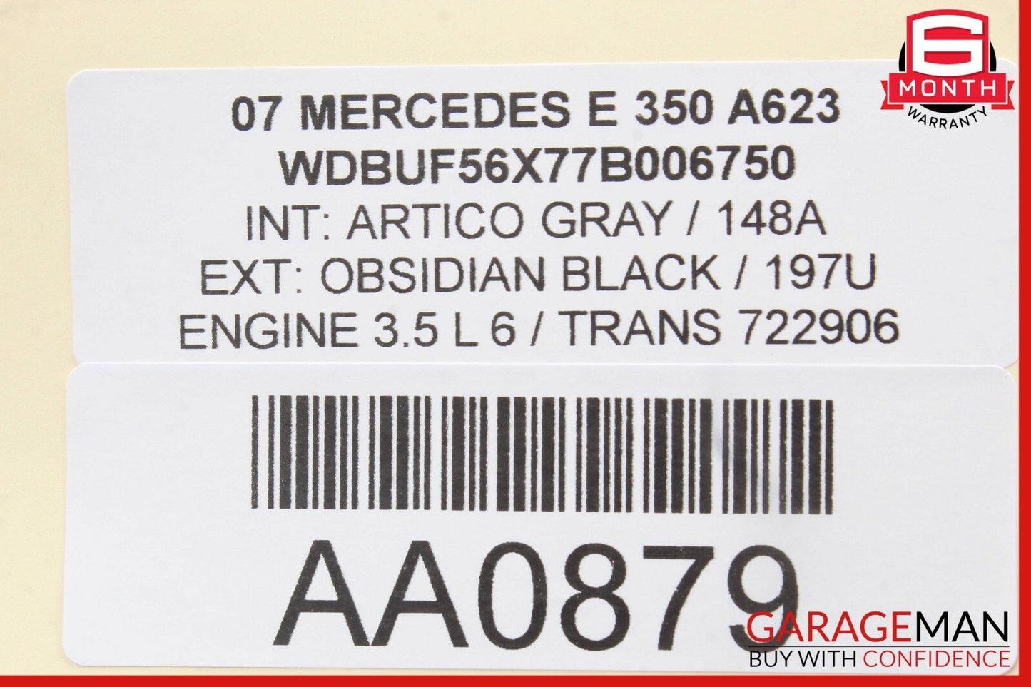 03-11 Mercedes CLS500 E350 Rear Overhead Interior Top Upper Dome Light Lamp Gray