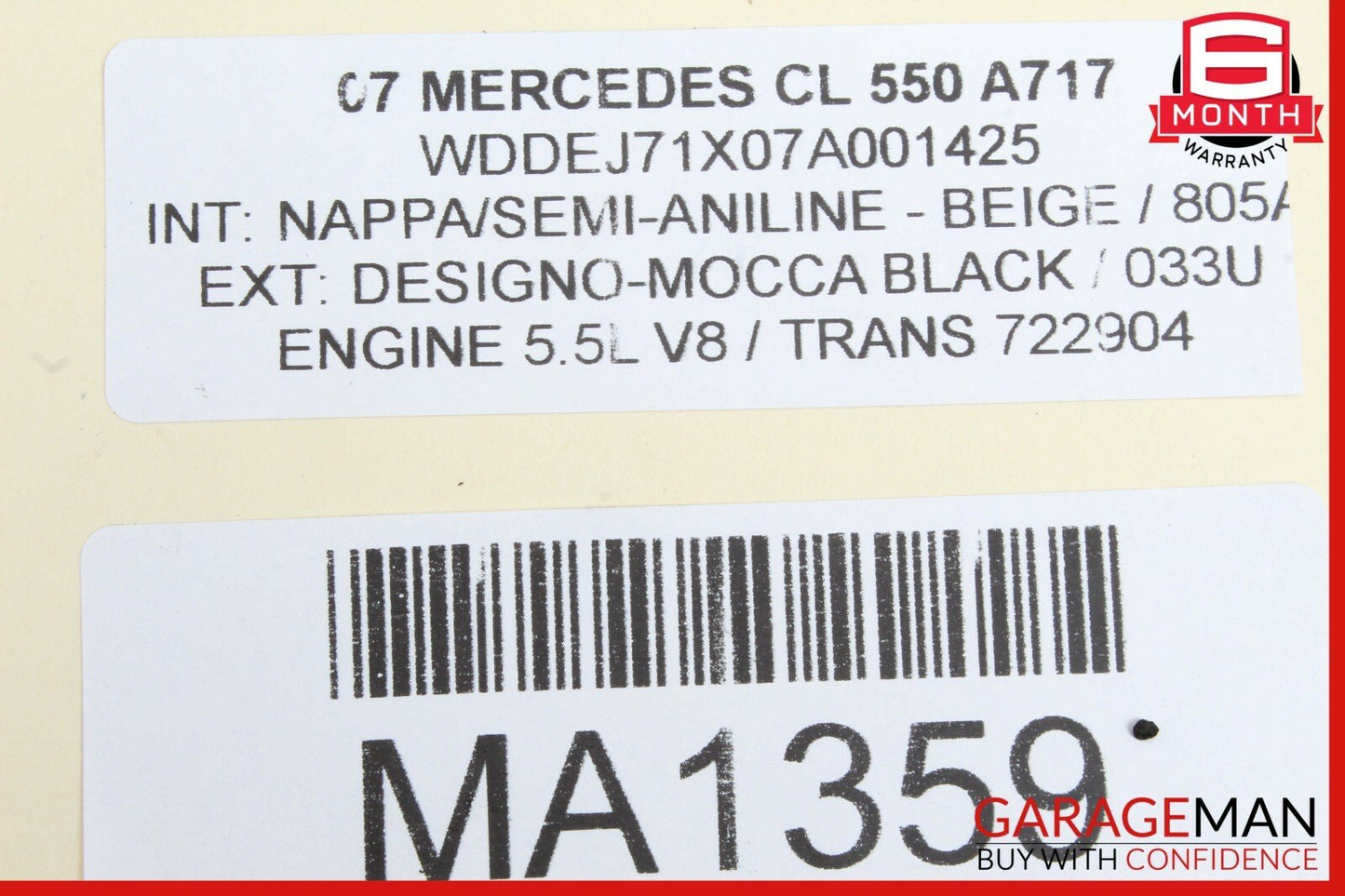 07-09 Mercedes S450 S550 CL550 Engine Motor Cooling Fan Shroud Assembly