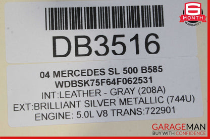03-08 Mercedes R230 SL500 SL600 Front Hood Bonnet Cover Panel Brilliant Silver