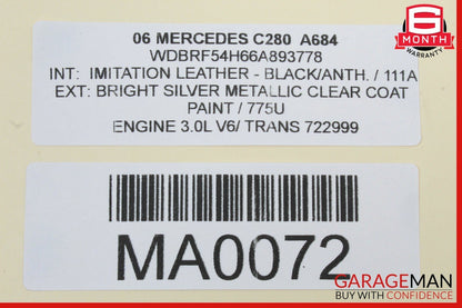 01-07 Mercedes W203 C280 C55 AMG Rear Right Side Door Controller Module Unit